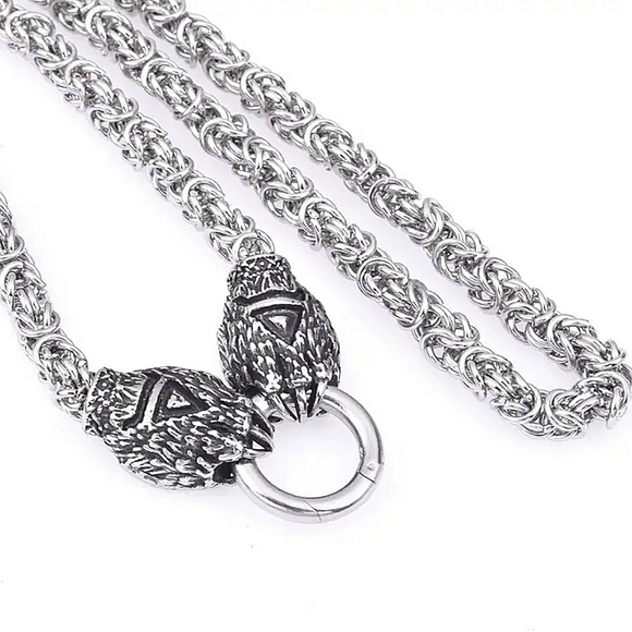 New! MEN'S Viking Bear Claw Crow Nordic Odin Cross Pendant Necklace. - Picture 4 of 5